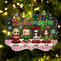 Thumbnail for Personalized Besties Friends Sisters Forever Acrylic Ornament, Customized Holiday Ornament AE
