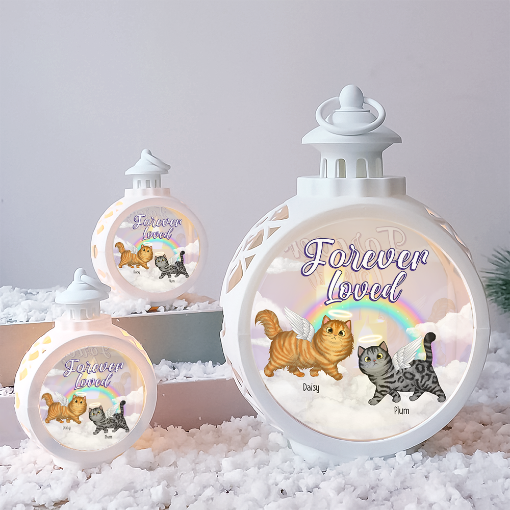 Personalized Memorial Cat Christmas LED Light Ornament, Sympathy Gift For Cat Lover AE