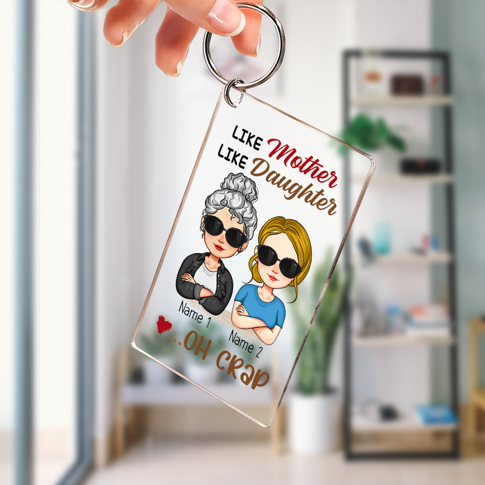 Personalized Like Mother Like Daughter Clear Phone Case, Gift For Mom JonxiFon