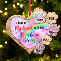 Thumbnail for Piece Of Heart At Rainbow Bridge Dog Cat Loss Of Pet Memorial Personalized Wood Ornament Cutout AE
