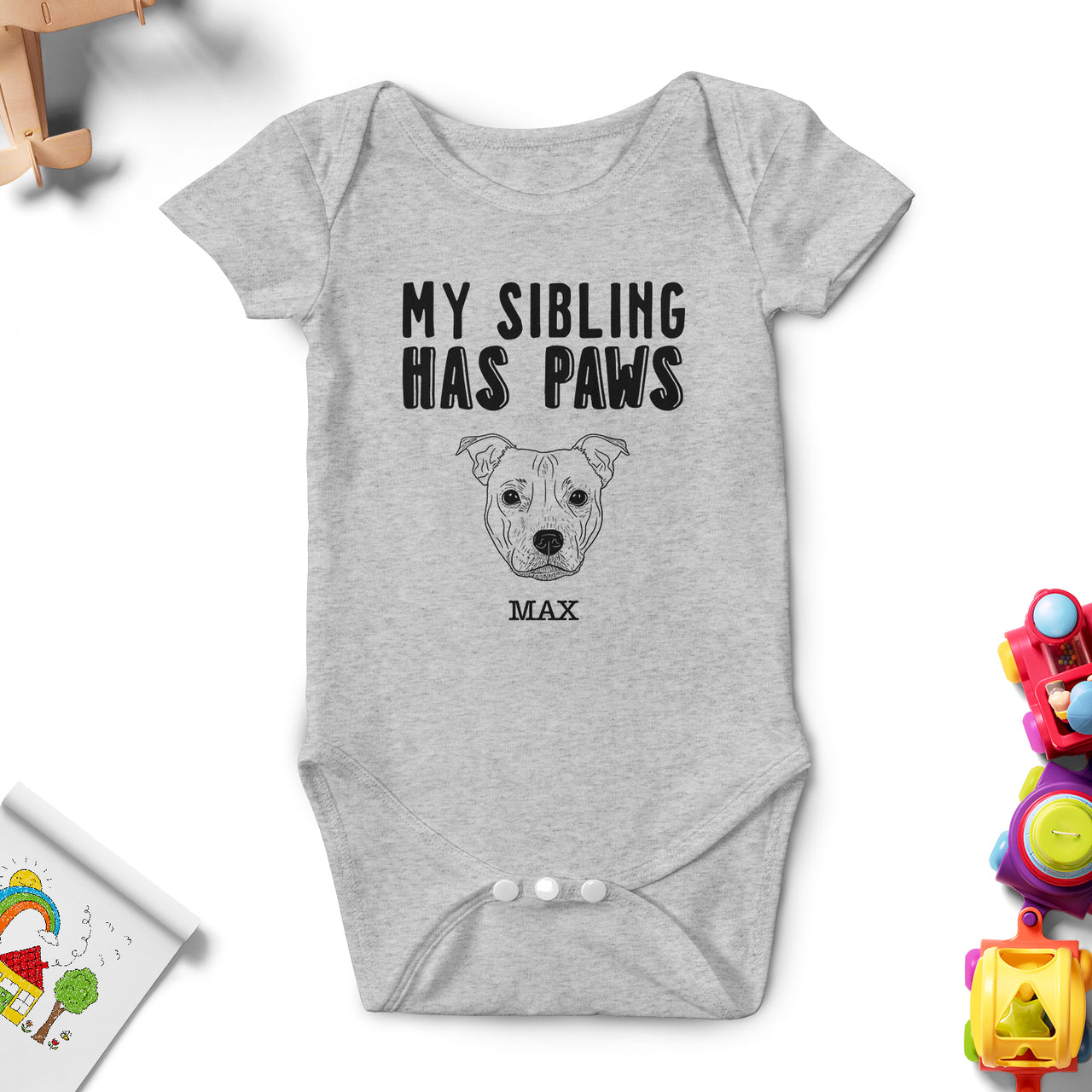 This baby is protected by dogs - Personalized Baby Onesie Merchiz