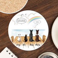 Thumbnail for Personalized Pet Memorial Circle Stone Coasters-Dog Cat Loss Gifts-Pet Bereavement Gift-DOG & CAT-Wooden Dock AZ