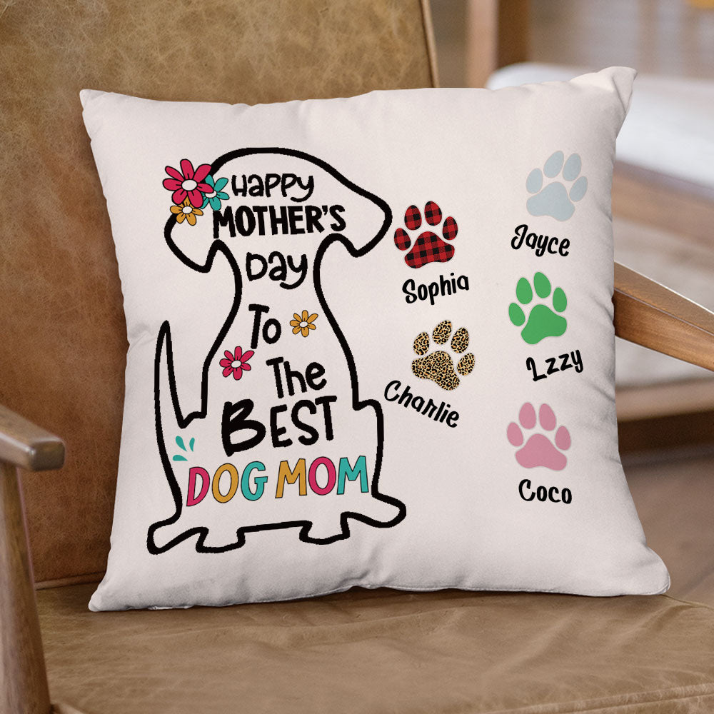 Happy Mother's Day Best Dog Mom - Personalized Pillow AD