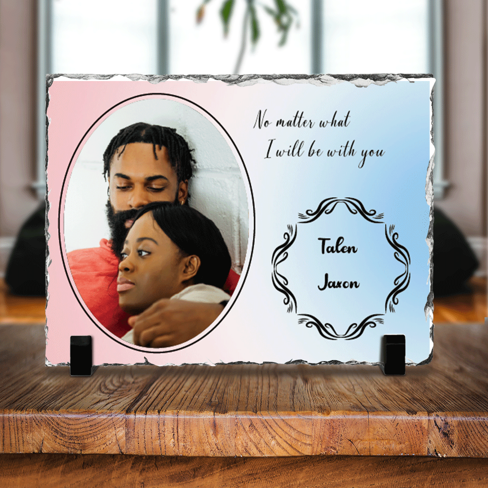 Personalized Couple Blessed Slate Photo- Memorial  Gift-I Will Be With You AZ