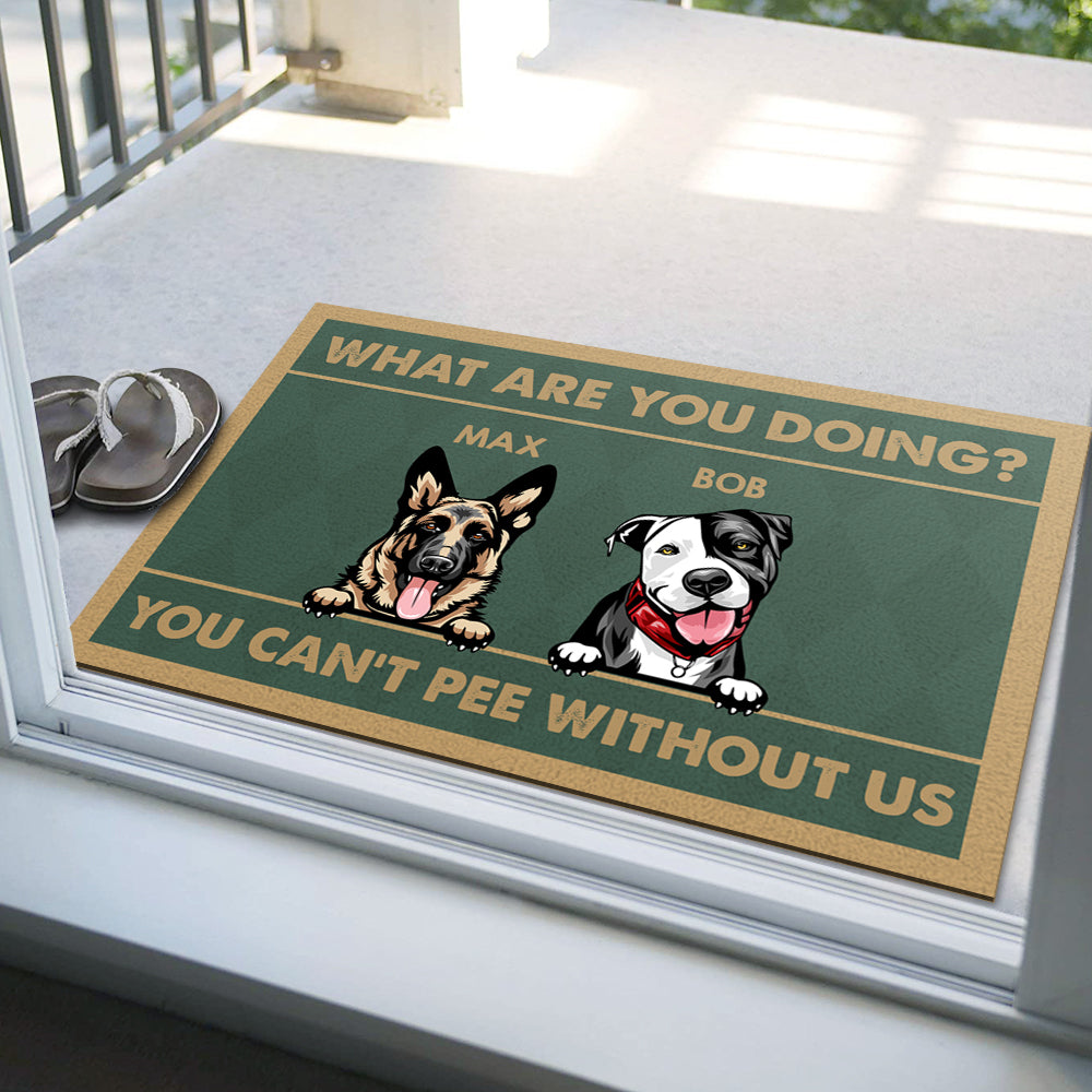 Can't Pee Without Me Dog Doormat, Gift For Dog Lovers AB