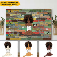 Thumbnail for Afro Girl Yoga Vintage - Customized Name And Skintone Canvas AK
