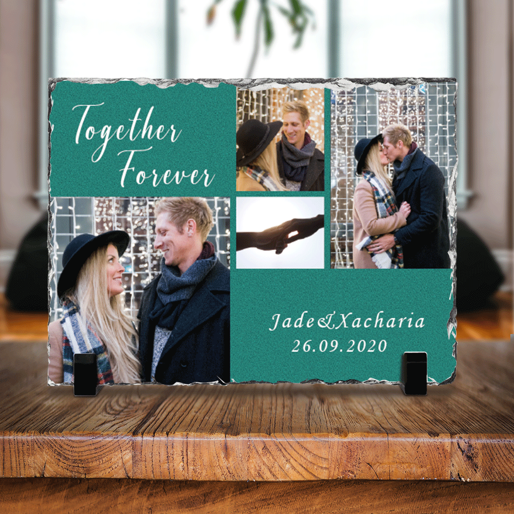 Together Forever Couple Blessed Slate Photo - Memorial  Gift AZ