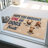 Thumbnail for Hope you brought wine and dog Treats - Personalized Dog Doormat AB