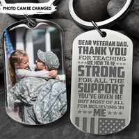 Thumbnail for Dear Veteran Dad Photo Metal Keychain, Gift for Father's day, Veteran Dad AA