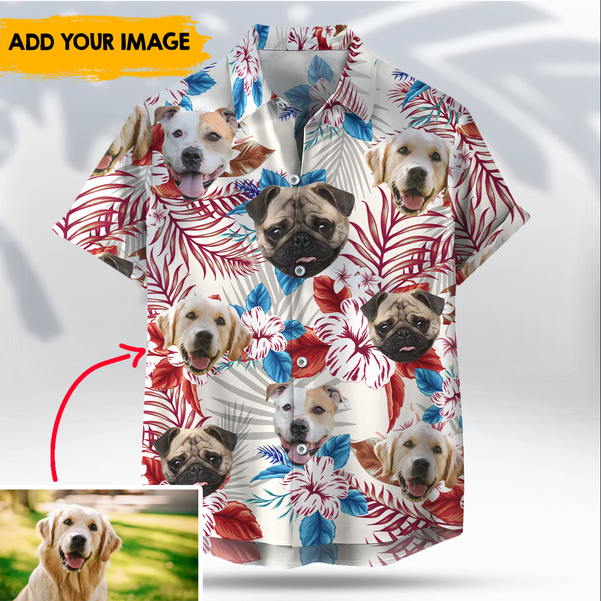Flower Independence dog face - Hawaiian Shirt AI