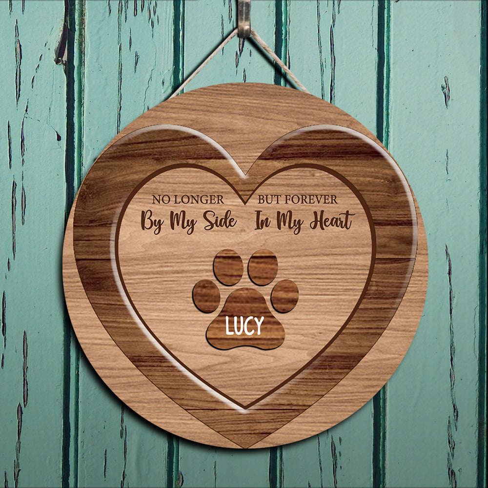 Forever In Our Heart - Personalized Round Wooden Door Sign Z
