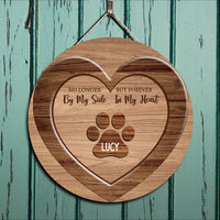Thumbnail for Forever In Our Heart - Personalized Round Wooden Door Sign Z