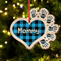Thumbnail for Gift For Grandma Hands Christmas Wood Ornament, Customized Holiday Ornament AE