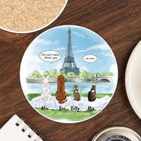 Thumbnail for Personalized Pet Memorial Circle Stone Coasters-Dog Cat Loss Gifts-Pet Bereavement Gift-DOG & CAT-Eiffel Tower AZ