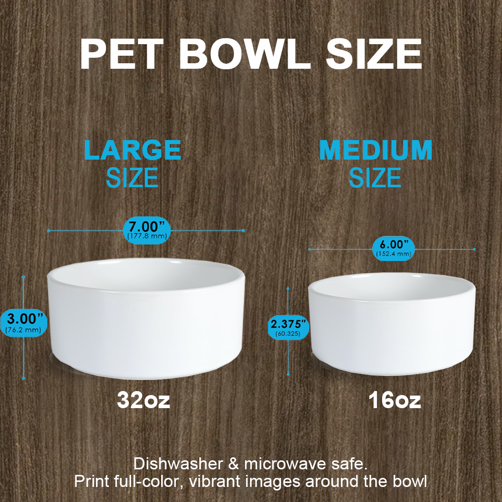 Mountain Rustic Faux Wood Pet Ceramic Bowl, Dog Lover Gift Printway
