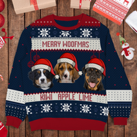 Thumbnail for Merry Christmas Pet Photo Ugly Christmas Sweatshirt, All-Over-Print Sweatshirt AB