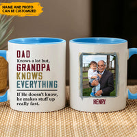 Thumbnail for Dads Know A Lot But Grandpa Knows Everything Customized Grandpa Photo With Name Personalized Mug AO