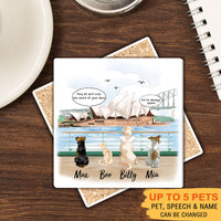 Thumbnail for Personalized Pet Memorial Square Stone Coasters-Dog Cat Loss Gifts-Pet Bereavement Gift-DOG & CAT-Opera House AZ
