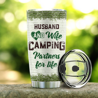 Thumbnail for Personalized Let Sit By The Campfire Couple Tumbler, Valentine's Day Gift For Camping Lovers AA