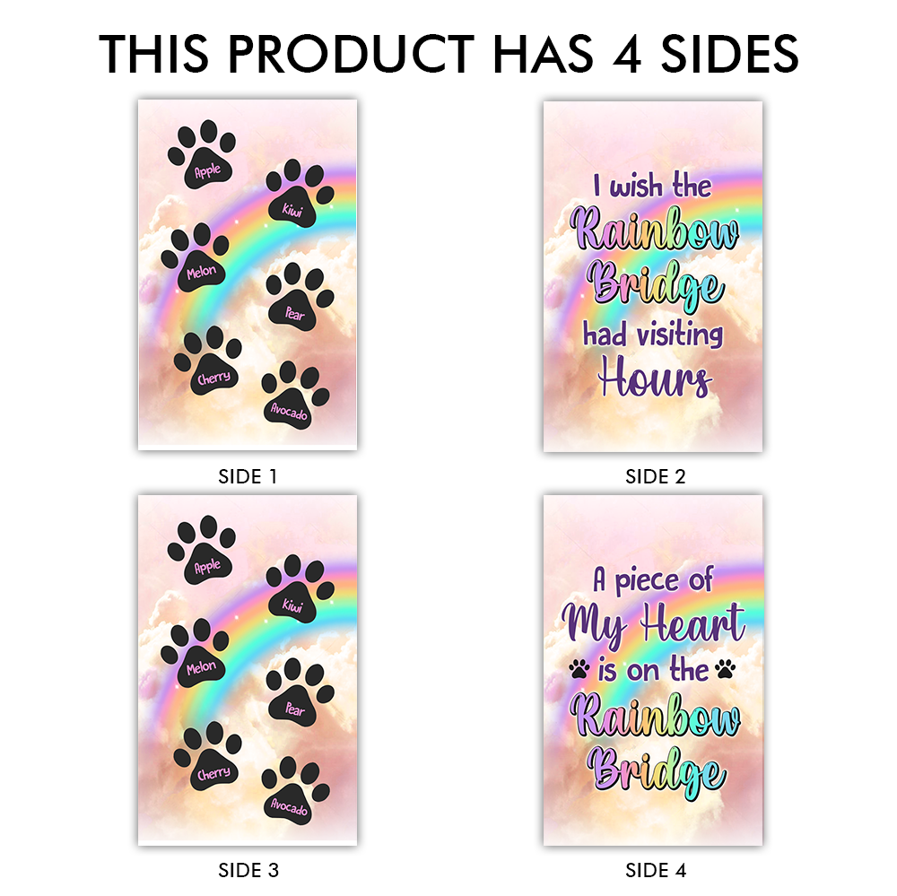 Personalized Dog Cat Memorial Rainbow Bridge Lantern, Sympathy Gift For Pet Lovers JonxiFon