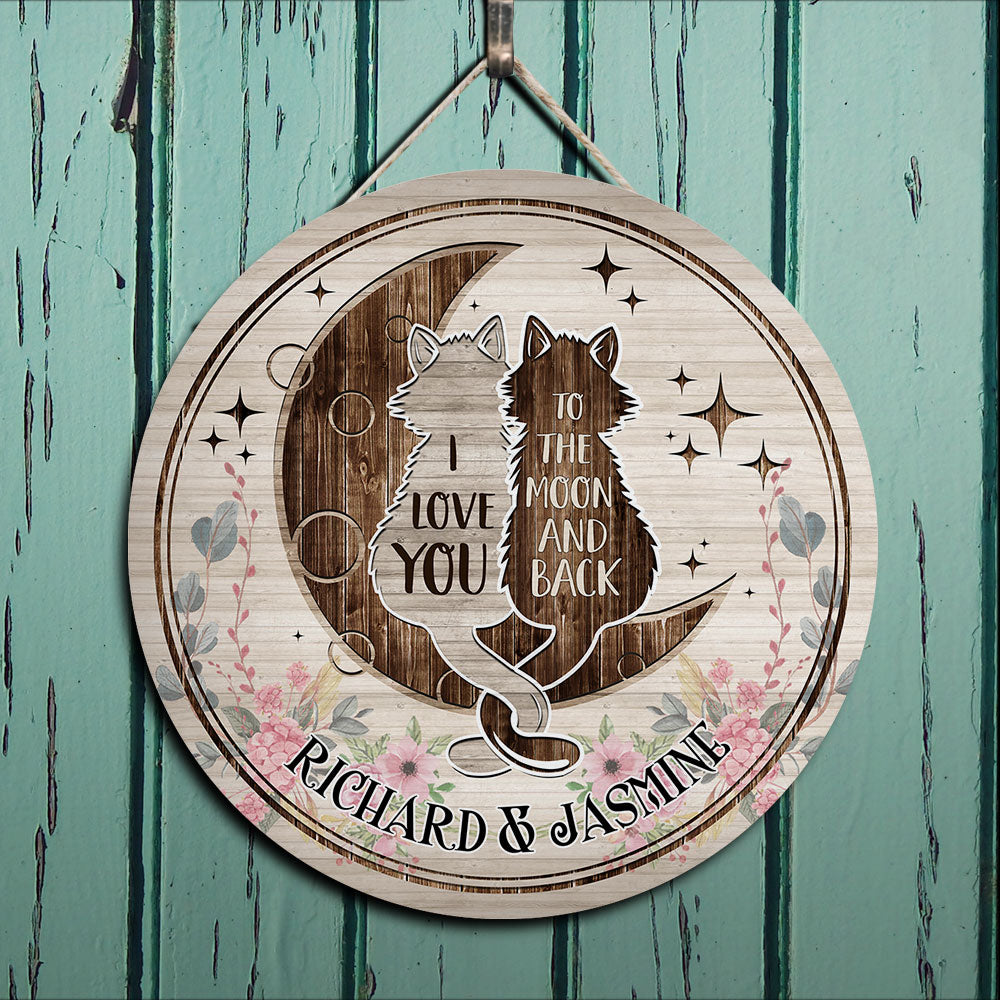 I Love You To The Moon And Back, Wood Circle Sign For Home Decor Z