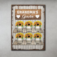 Thumbnail for Grandma's Sunflower Garden Gifts, Personalized Canvas Wall Art AK