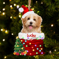 Thumbnail for Personalized Upload Photo Dog Christmas Santa Acrylic Ornament, Customized Holiday Ornament AE