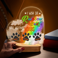 Thumbnail for Custom A Piece Of My Heart Dog Cat Lamp With Wooden Oval Stand, Memorial Gift AC