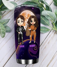Thumbnail for Personalized I Love You To The Moon And Back Halloween Couple Tumbler, Love Gift AA