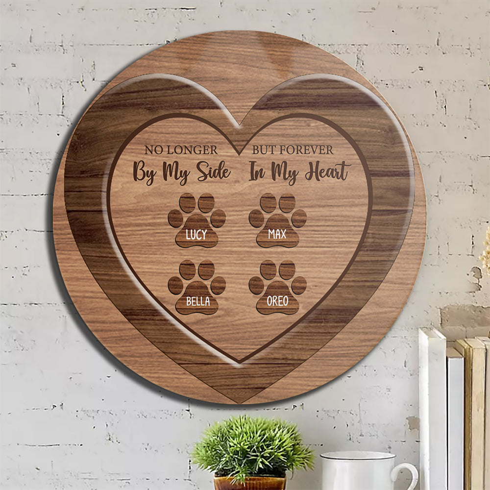 Forever In Our Heart - Personalized Round Wooden Door Sign Z