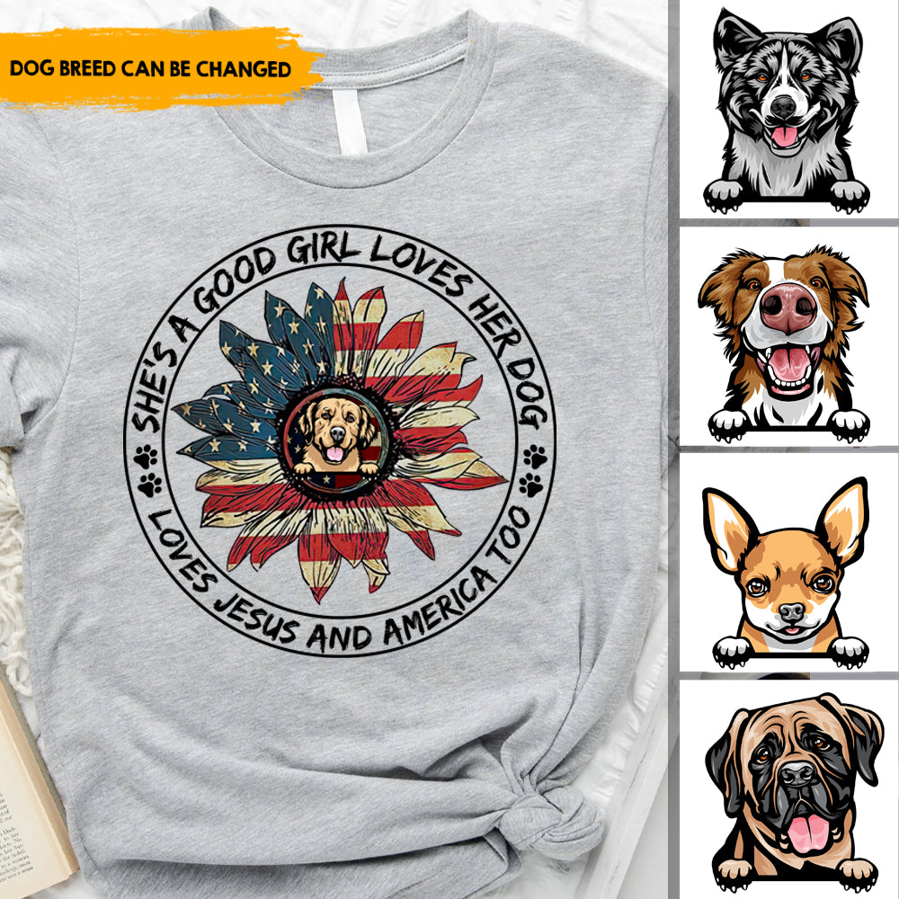 Independence she love dogs - Shirt CustomCat