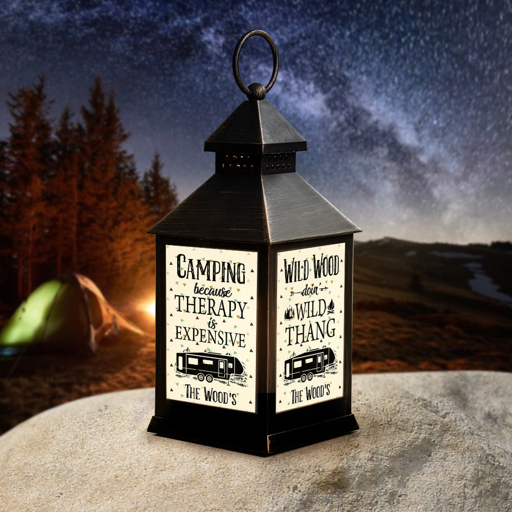 Custom Camping Because Therapy Is Expensive Camping Lantern II, Gift For Camper JonxiFon