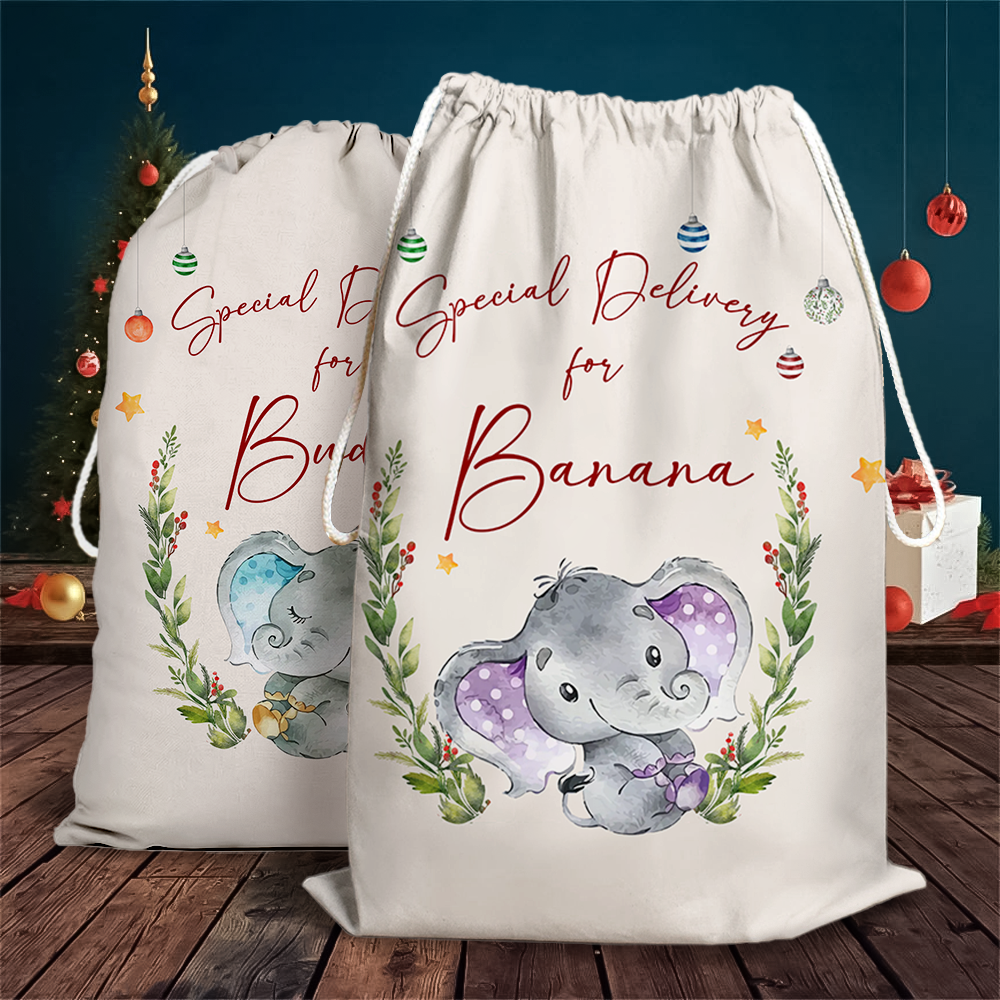 Custom Baby Name Christmas Bag, Christmas Gift AB