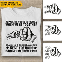 Thumbnail for Grandma GrandKids Best Partner In Crime Family Tshirt, DIY Shirt For Grandma CustomCat