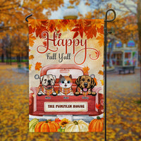 Thumbnail for Happy Fall Y'all Dog Cat Garden Flag, Fall Truck Flag AD