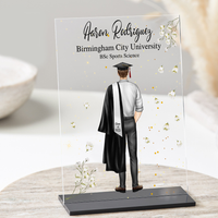 Thumbnail for Custom Happy Graduation Acrylic Plaque With Black Stand, Graduation Gift JonxiFon