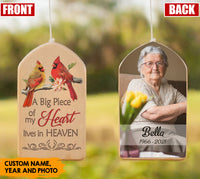 Thumbnail for A big piece of my HEART lives in HEAVEN - Personalized Wind Chimes AZ