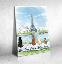Thumbnail for Canvas Eiffel Tower Print - Fluffy Dog & Cat Memorial Gifts JonxiFon