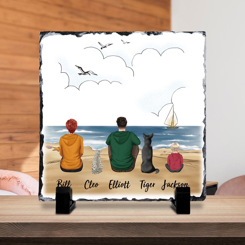 Personalized Family Slate Photo - Beach & Wooden Dock AZ