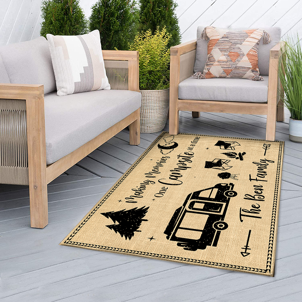 Custom Home Is Where We Park It Patio Mat, Gift For Camper AB