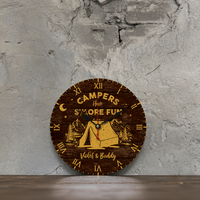 Thumbnail for Custom Campers Have S'more Fun Camping Wall Wooden Clock, Gift For Camper AH