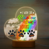 Thumbnail for Custom A Piece Of My Heart Dog Cat Lamp With Wooden Oval Stand, Memorial Gift AC