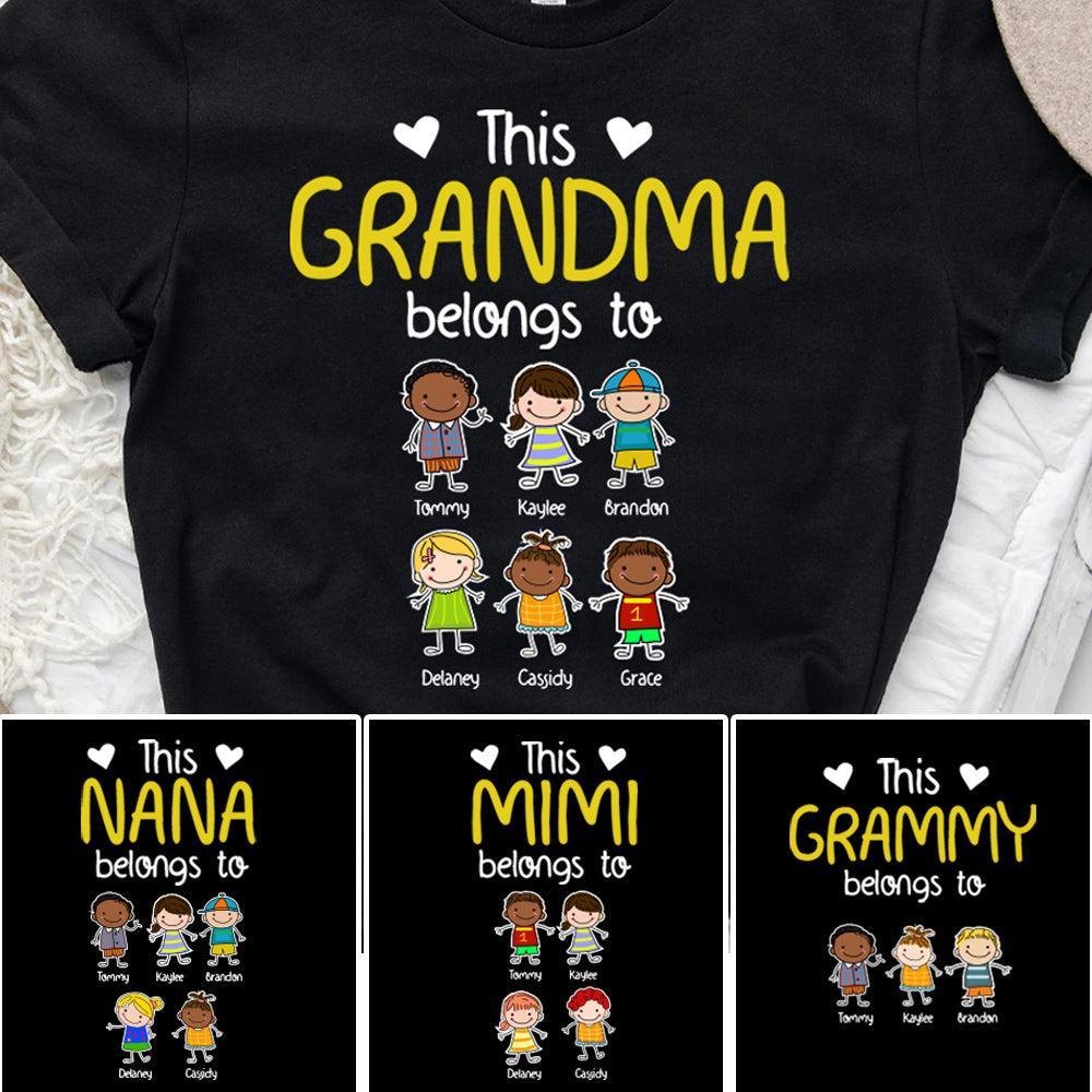 This Grandma Belongs To Personalized Shirt Custom Kid Name Mothers Day CustomCat
