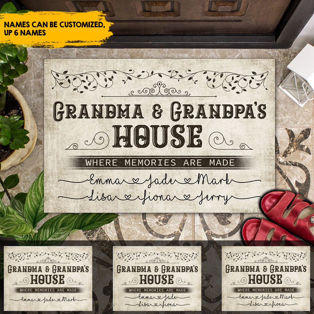 Grandma & Grandpa House Where Memories Are Made - Personalized Doormat AB