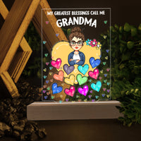 Thumbnail for Personalized Grandma Sweethearts Colorful Acrylic Plaque 3D LED Light, Gift For Mom Grandma JonxiFon