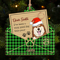 Thumbnail for Personalized Dear Santa Good Dog This Year Christmas Printed Wood Ornament, Customized Holiday Ornament AE