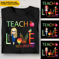Thumbnail for Teach Love Inspire Teacher Tshirt, Custom Gift for Back To School 2022 CustomCat