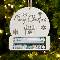 Thumbnail for Custom Christmas Money Holder Wood Ornament Cutout, Christmas Gift AE