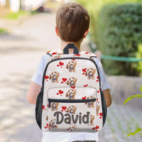 Thumbnail for Custom Pet Photo I Go To School With My Dog Kid Backpack, Back-to-school Gift AI