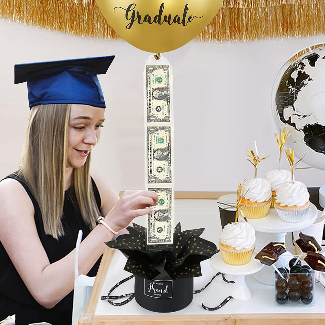 ORIENTAL CHERRY 2023 Graduation Gifts - Pull Money Balloon Box for Cash - Funny Graduation Party Supplies Money Gift Ideas for Boys Girls High School College Class jonxifonuk